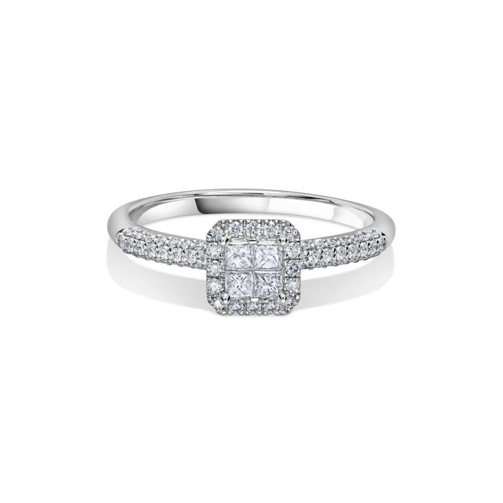 Fashion Diamantring i hvitt gull Princess cut 0,55 ct Ringer