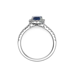 Best Diamantring i hvitt gull med safir 0,38 ct Ringer