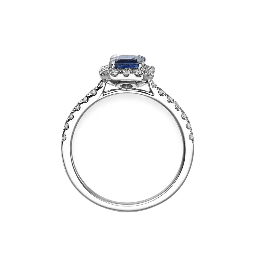 Best Diamantring i hvitt gull med safir 0,38 ct Ringer