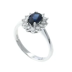 Sale Diamantring med 1,05 carat safir og diamant Ringer
