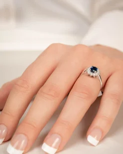 Sale Diamantring med 1,05 carat safir og diamant Ringer