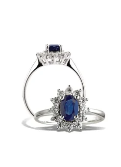 Sale Diamantring med 1,05 carat safir og diamant Ringer