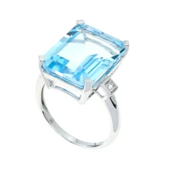 Online Diamantring med blå topas Ringer