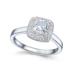 Fashion Diamantring med cushion cut og brillianter Ringer