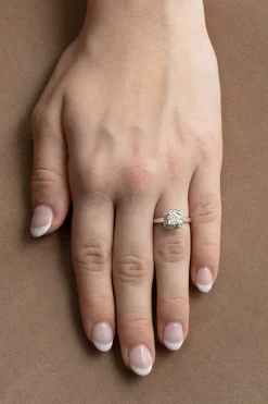 Fashion Diamantring med cushion cut og brillianter Ringer