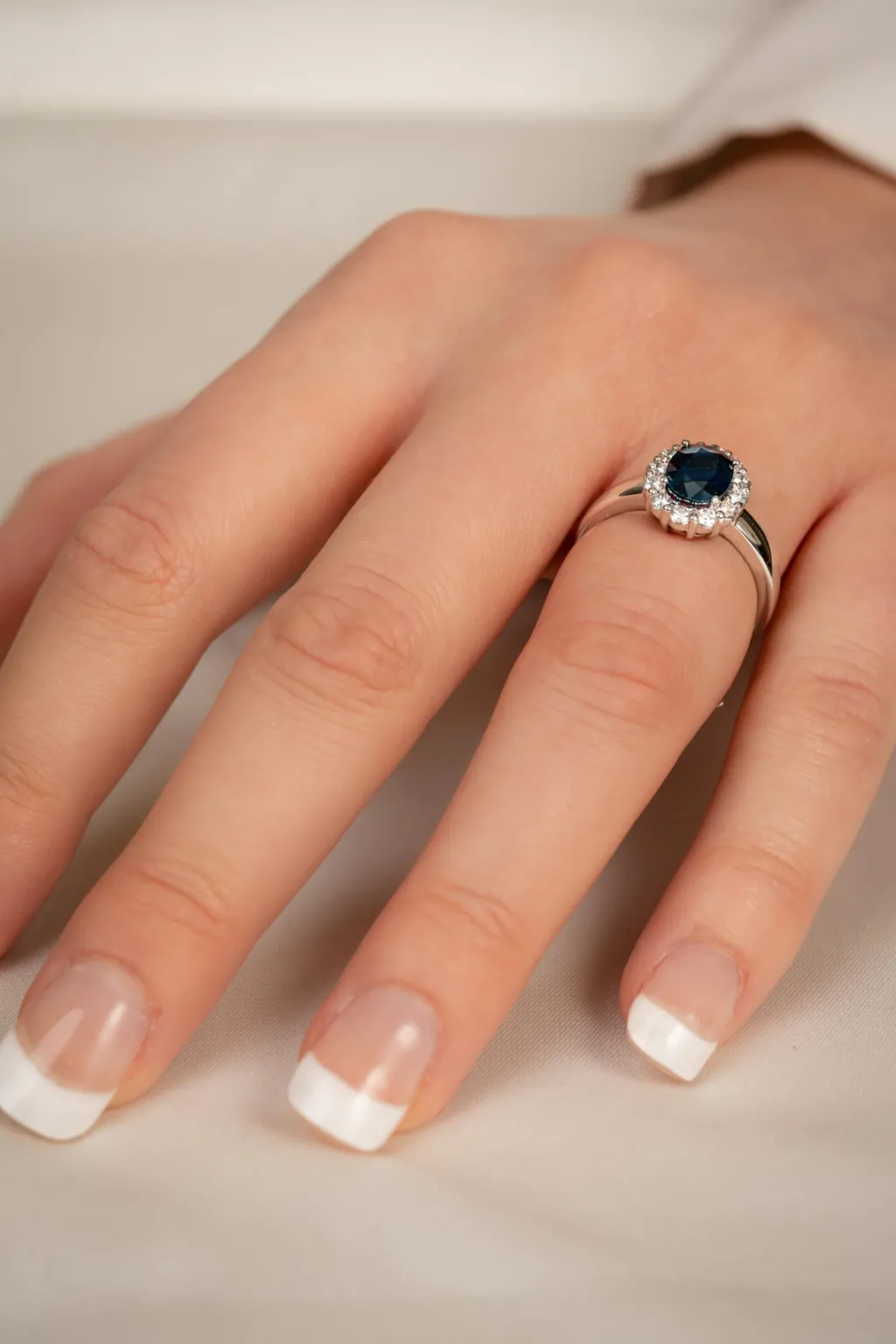 Clearance Diamantring med safir 0,42 ct Ringer