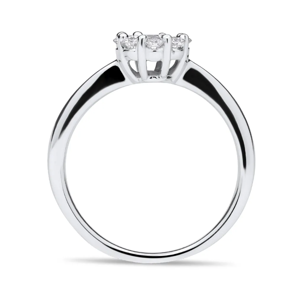 Outlet Diamantring rosett 0,48ct hvitt gull Ringer