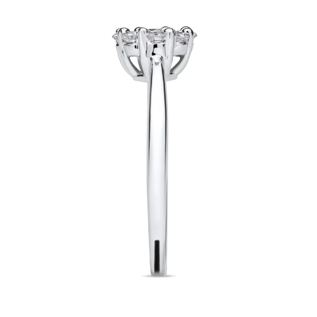 Outlet Diamantring rosett 0,48ct hvitt gull Ringer