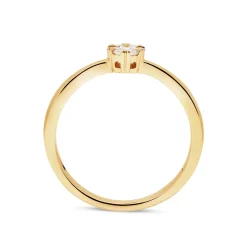Online Diamantring rosett gult gull 0,11ct Ringer