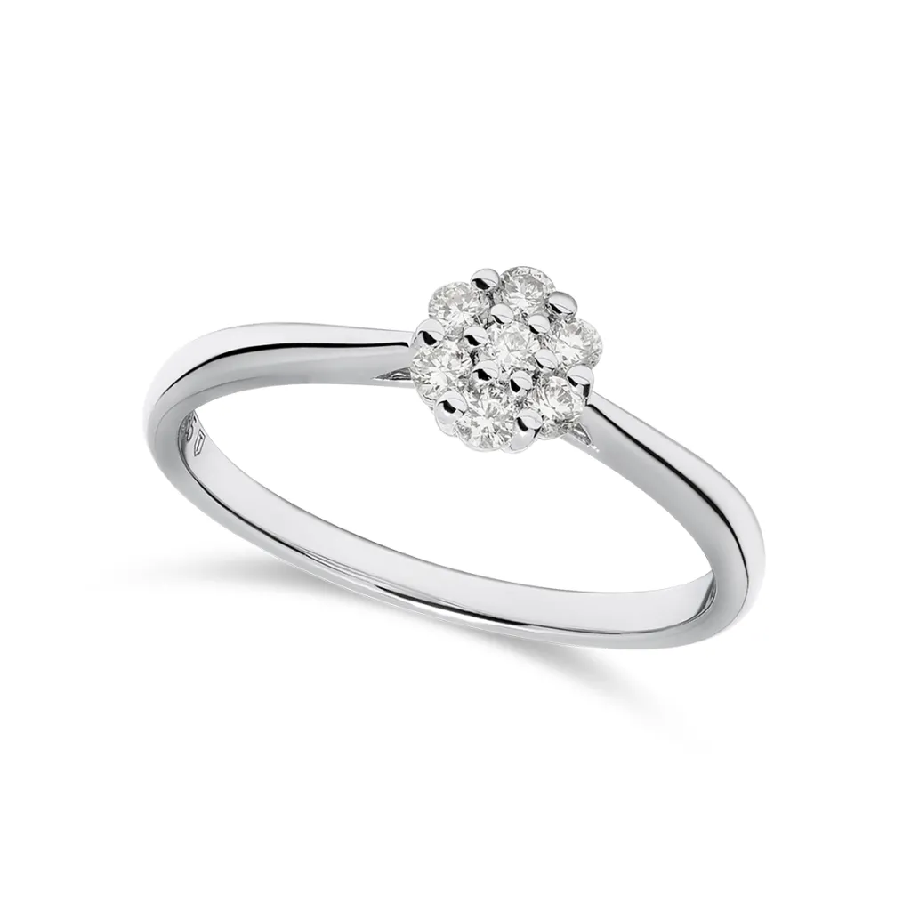 New Diamantring rosett i hvitt gull 0,15 ct Ringer