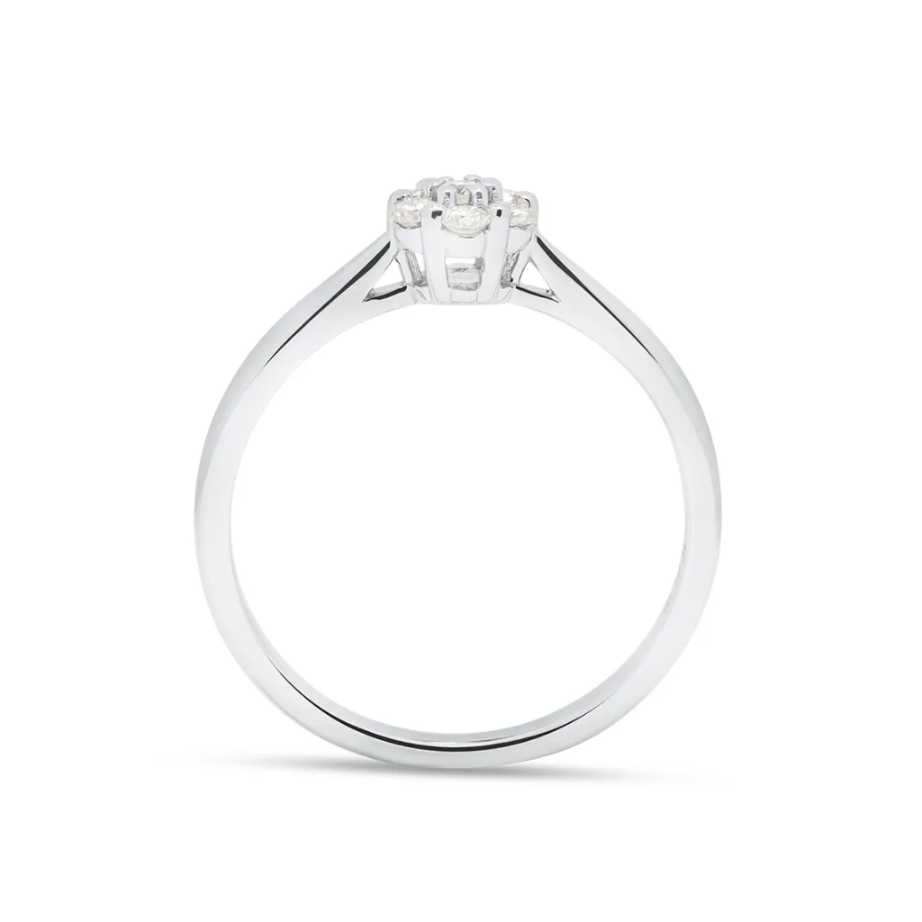 New Diamantring rosett i hvitt gull 0,15 ct Ringer