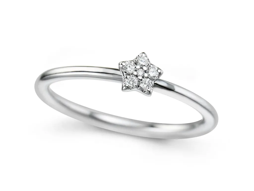 Hot Diamantring stjerneformet 0,06 ct Ringer