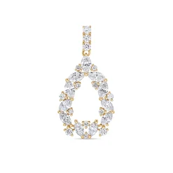 Outlet Dråpeanheng i gult gull med diamanter 1,19 ct Halssmykker