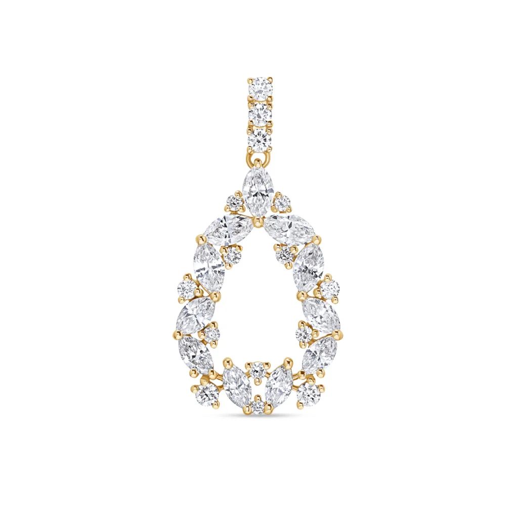 Outlet Dråpeanheng i gult gull med diamanter 1,19 ct Halssmykker