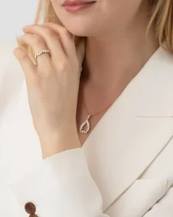 Outlet Dråpeanheng i gult gull med diamanter 1,19 ct Halssmykker