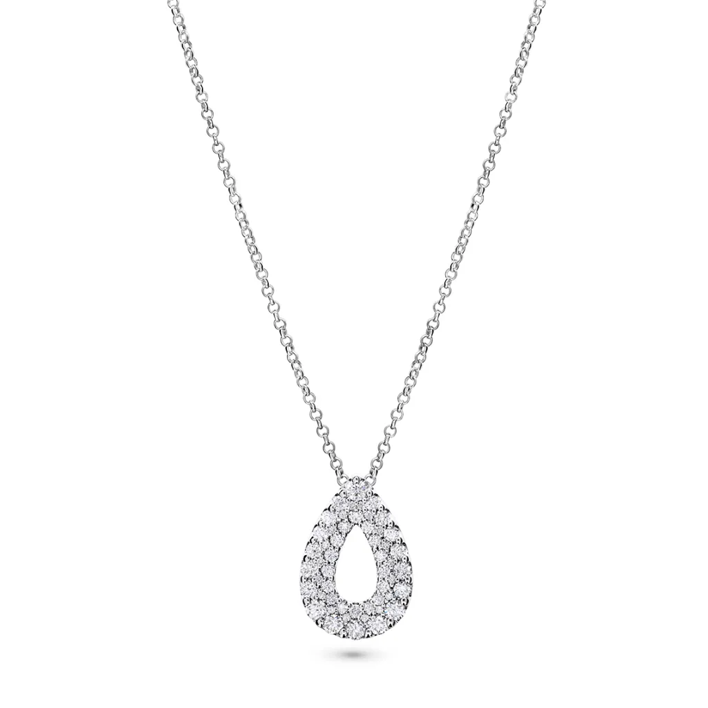 Outlet Dråpeanheng i hvitt gull med diamanter 1,10 ct Halssmykker