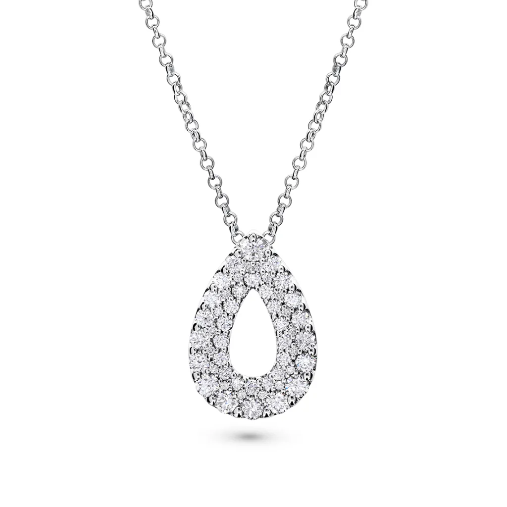 Outlet Dråpeanheng i hvitt gull med diamanter 1,10 ct Halssmykker