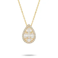 Fashion Dråpeformet halssmykke med diamanter i ulik slip 1,00 ct Halssmykker