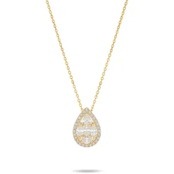 Fashion Dråpeformet halssmykke med diamanter i ulik slip 1,00 ct Halssmykker