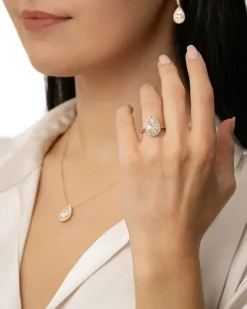 Fashion Dråpeformet halssmykke med diamanter i ulik slip 1,00 ct Halssmykker