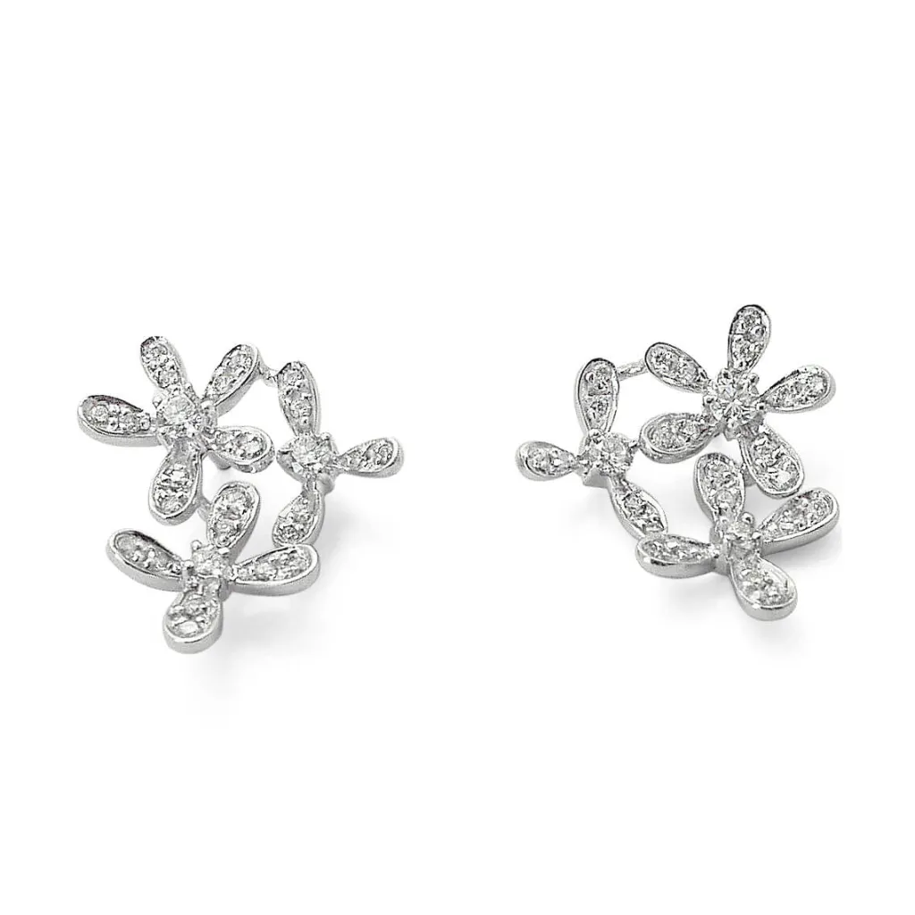 Fashion Eksklusive diamantørepynt blomster 0,59 ct Ørepynt