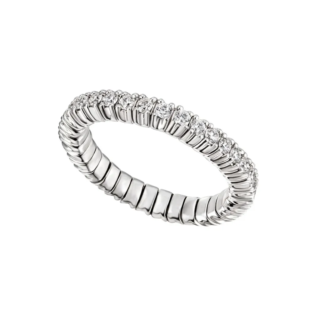 Fashion Elastisk diamantring i hvitt gull 0,81 ct Ringer