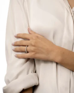 Fashion Elastisk diamantring i hvitt gull 0,81 ct Ringer