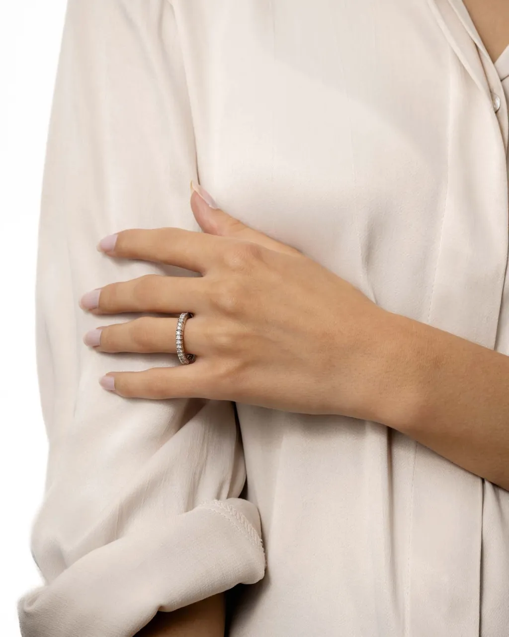 Fashion Elastisk diamantring i hvitt gull 0,81 ct Ringer