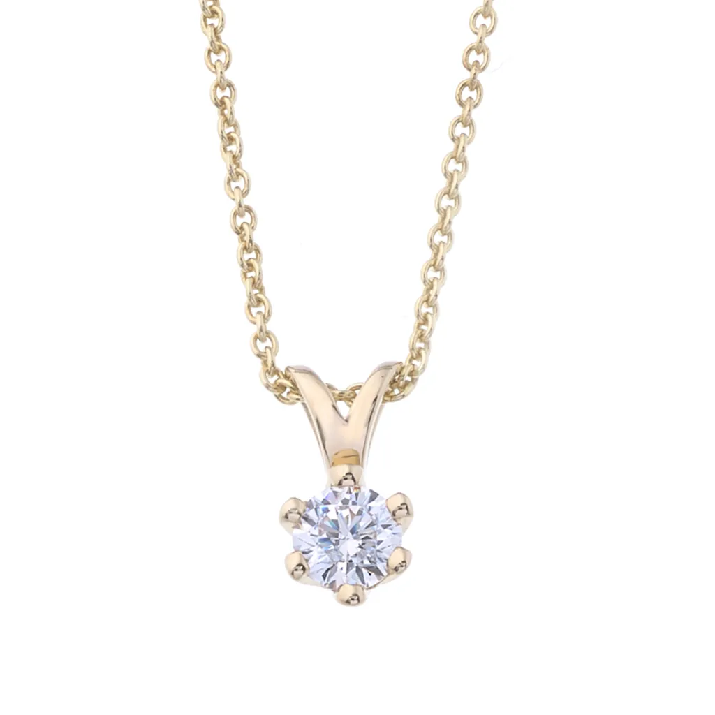 New Elegance anheng 0,30 ct gult gull Halssmykker