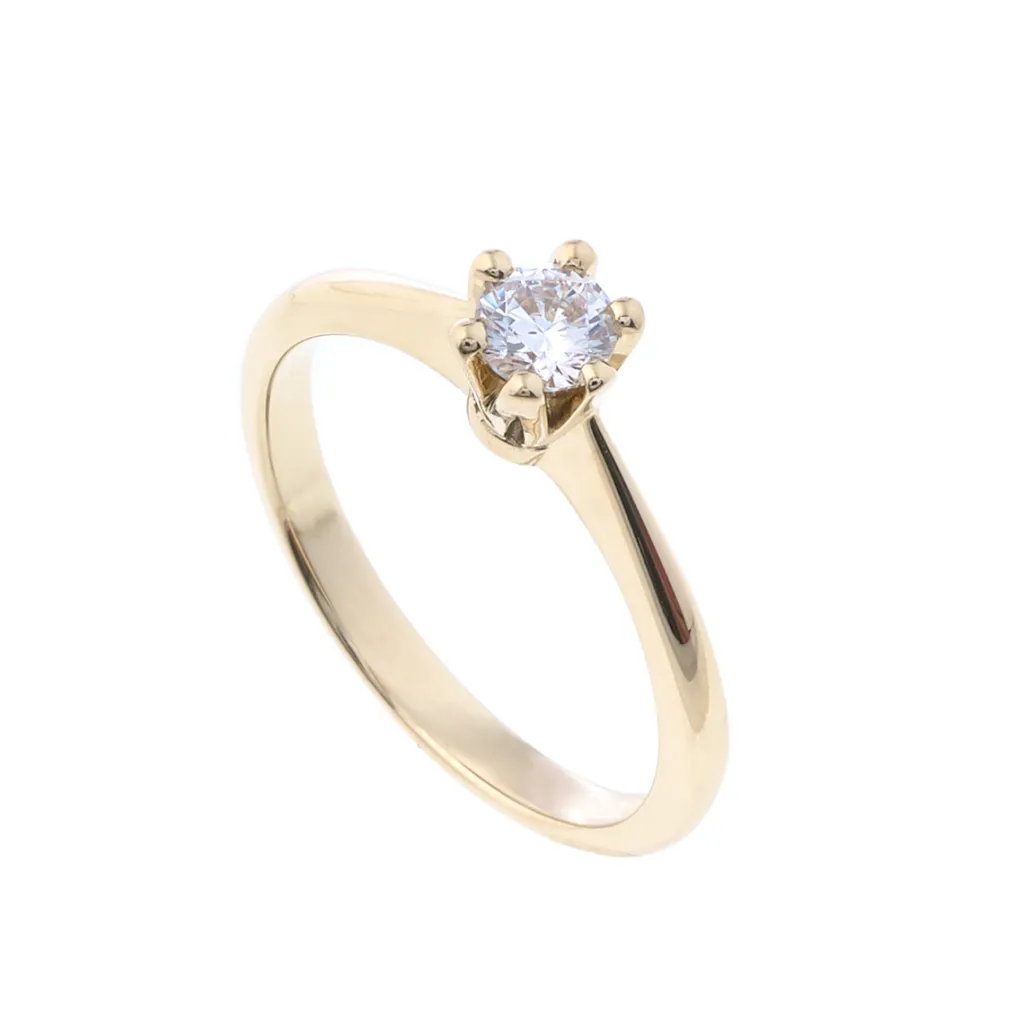 Best Elegance diamantring 0,30 ct gult gull Ringer