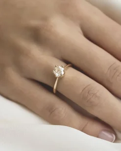 Discount Elegance diamantring 1,01 ct gult gull Ringer