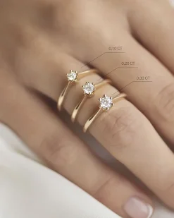 Best Elegance diamantring 0,30 ct gult gull Ringer