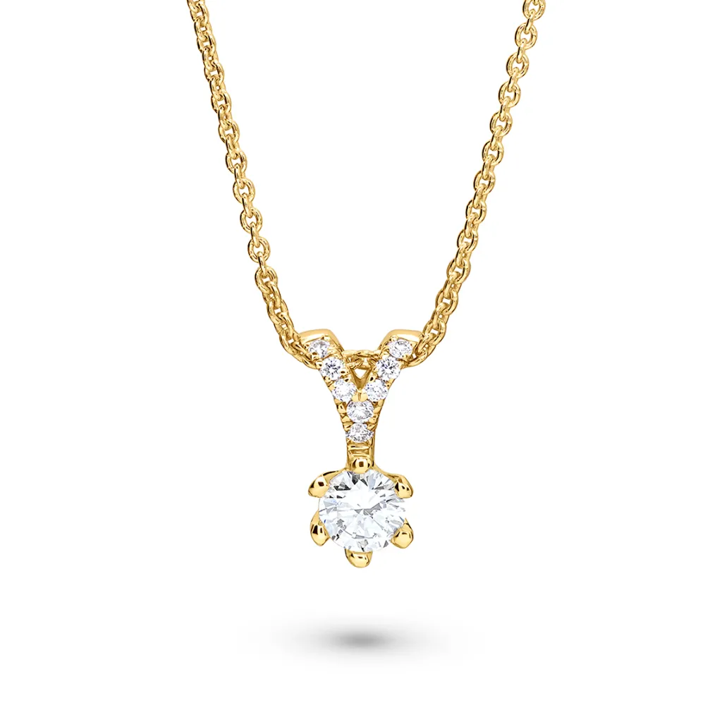 Best Elegance Exclusive anheng gult gull 0,24 ct Halssmykker