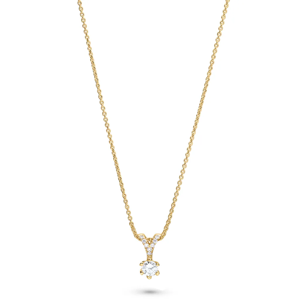 Best Elegance Exclusive anheng gult gull 0,24 ct Halssmykker