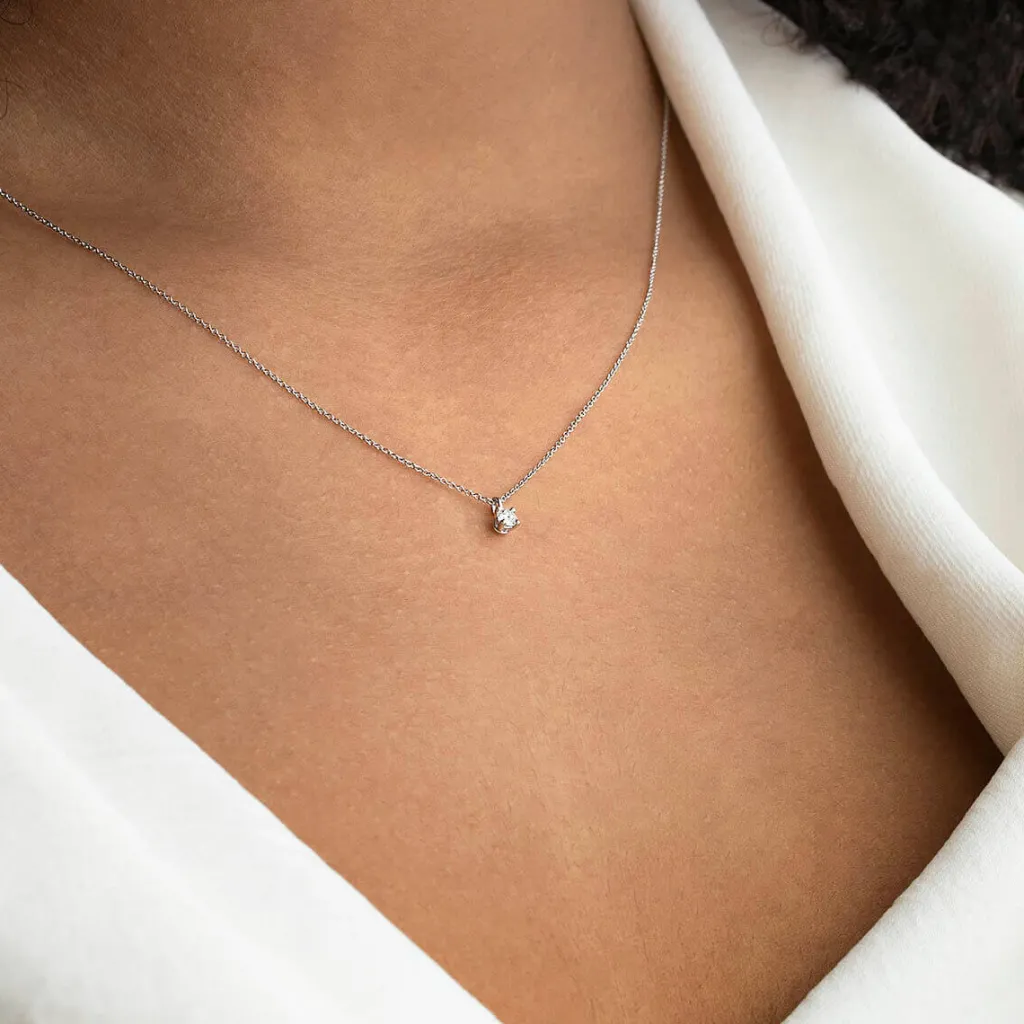 New Enstens diamantanheng i hvitt gull 0,07 ct Halssmykker