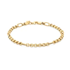 Fashion Ertearmbånd i gult gull med ovale ledd Armbånd