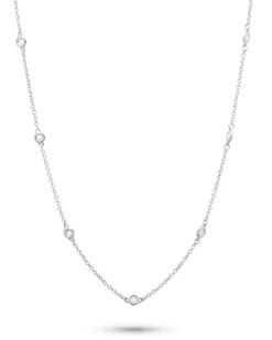 New Ertekjede i hvitt gull med diamanter 0,12 ct Halssmykker