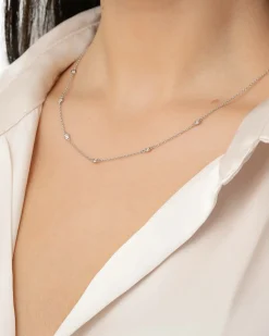 New Ertekjede i hvitt gull med diamanter 0,12 ct Halssmykker