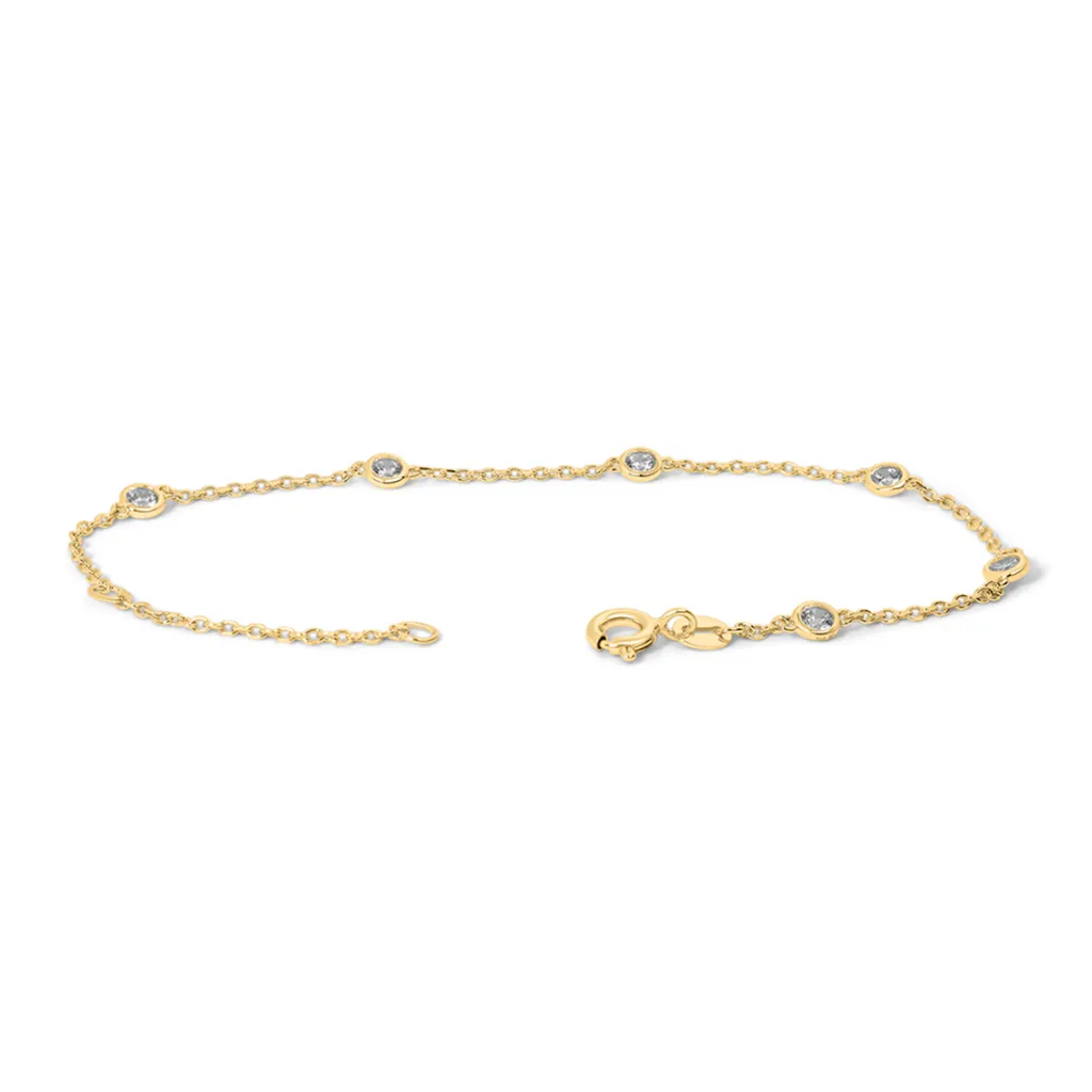 Sale Forgylt sølvarmbånd med cubic zirkonia 17+3 cm Armbånd