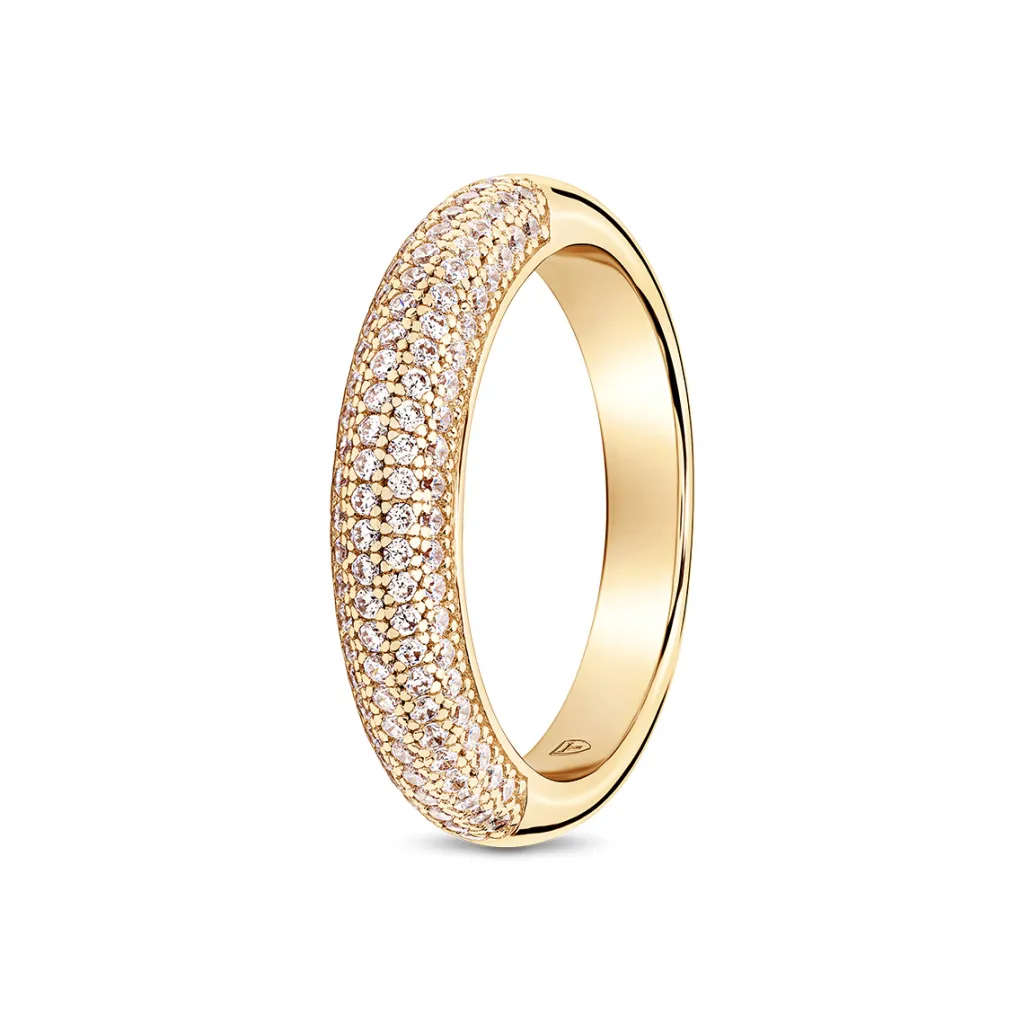 Sale Forgylt sølvring med cubic zirkonia Ringer