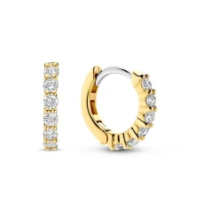 Hot Forgylt øreringer med cubic zirkonia-stener Ørepynt
