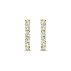 Hot Forgylt øreringer med cubic zirkonia-stener Ørepynt