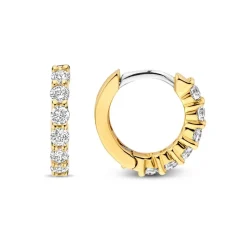 Hot Forgylt øreringer med cubic zirkonia-stener Ørepynt