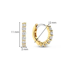 Hot Forgylt øreringer med cubic zirkonia-stener Ørepynt