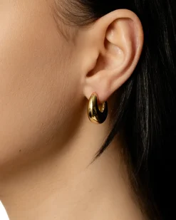 Fashion Forgylte sølvcreoler 20 mm Ørepynt