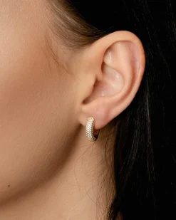 Outlet Forgylte sølvøreringer med cubic zirkonia Ørepynt