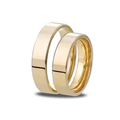 Online Giftering gult gull 5 mm flat/klassisk Ringer