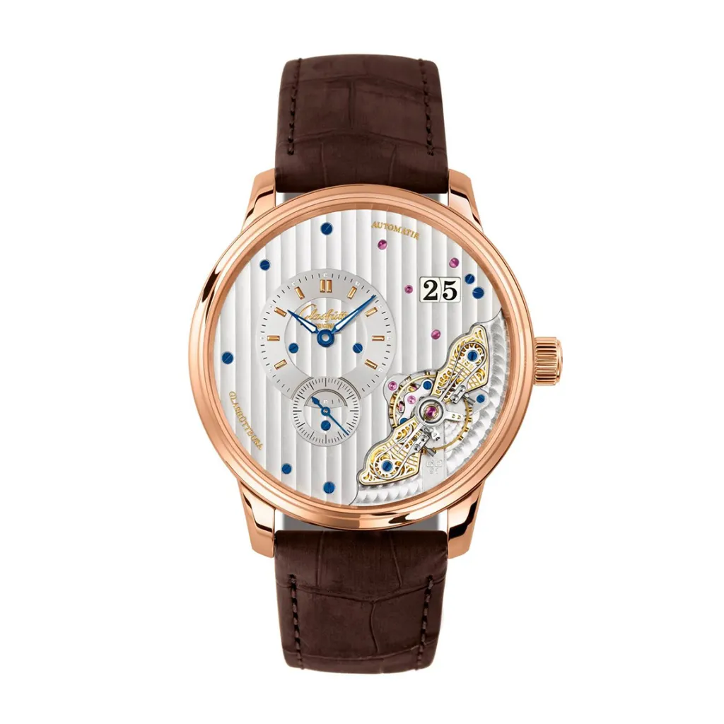 Hot Glashütte PanoMaticInverse sølv 42 mm Til Han