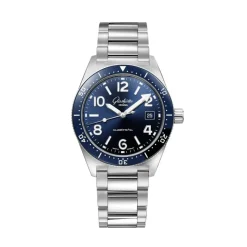 Discount Glashütte SeaQ blå 39,5 mm Dykkerklokker | Dykkerklokker
