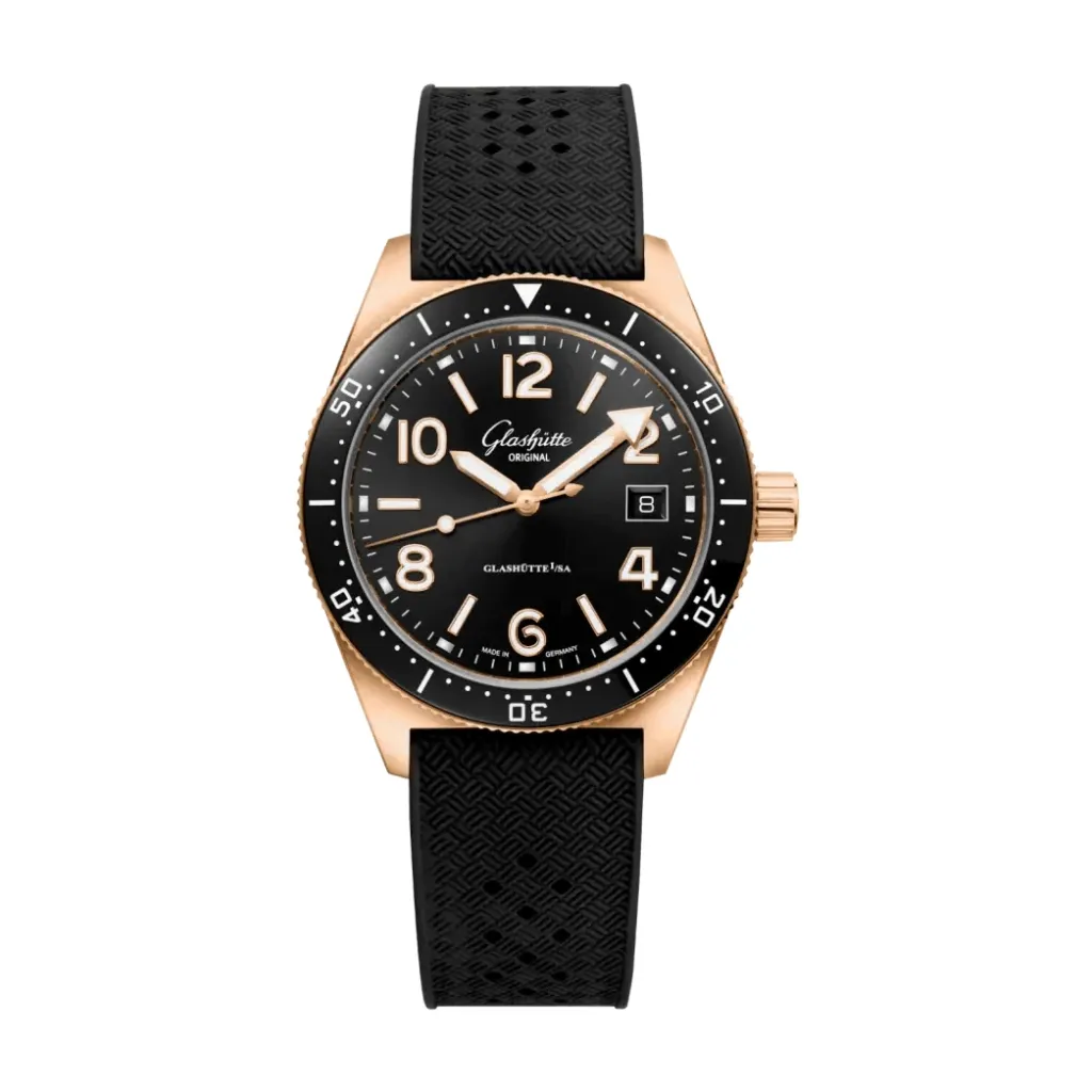Hot Glashütte SeaQ svart 39,5 mm Dykkerklokker | Dykkerklokker